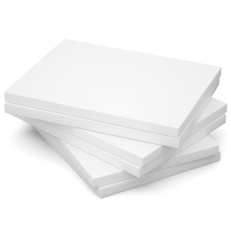 GOTIDEAL Stretched Canvas, 12x16 Inch Set of 6, Primed White - 100% Cotton Artist Canvas Boards for Painting, Acrylic Pouring, Oil Paint Dry & Wet Art Media - Image 4